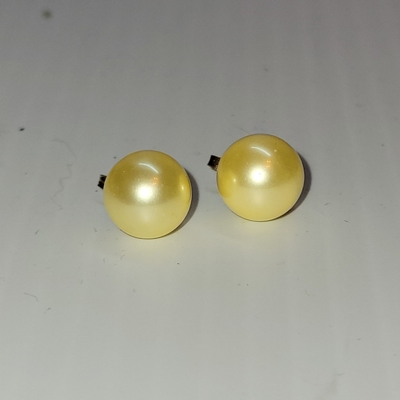 Lot of 10mm champagne and pink pearl stud earrings sterling silver 925 - Picture 6 of 10